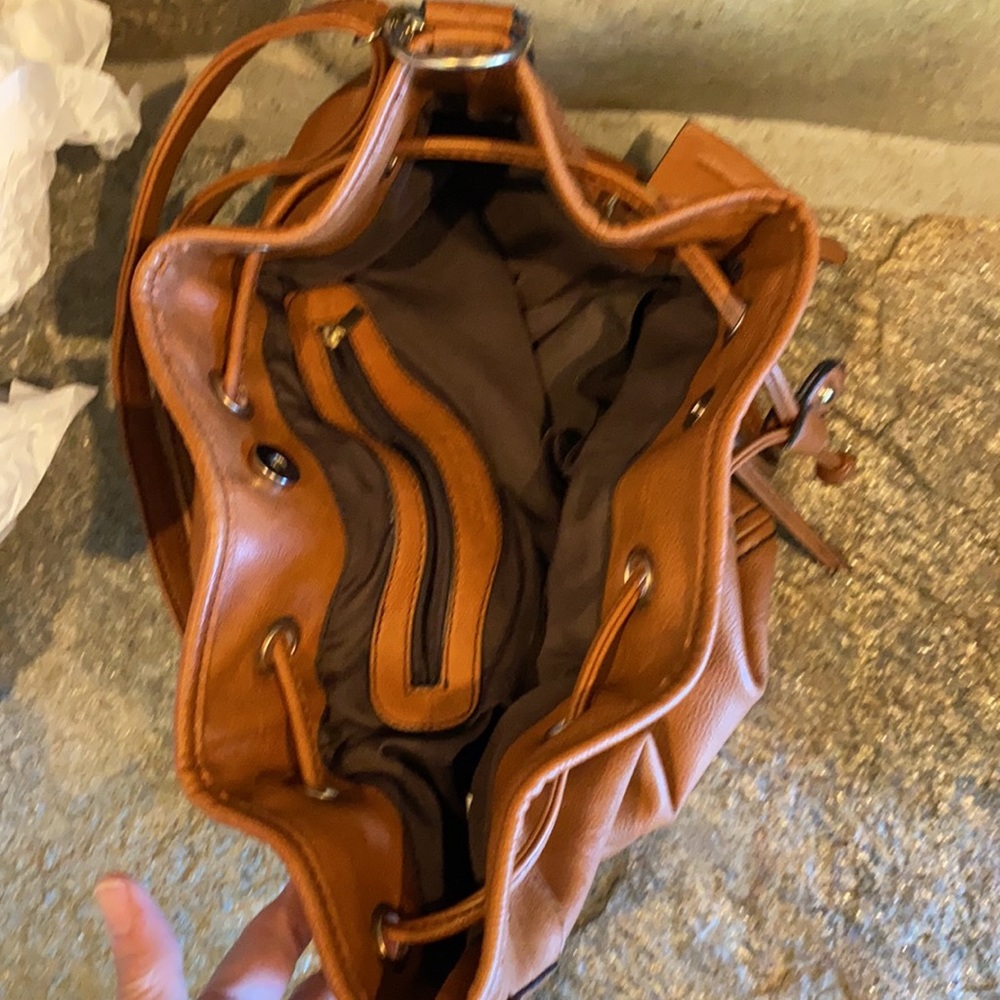 Scarleton Large Drawstring Brown Bag - Picture 7 of 12